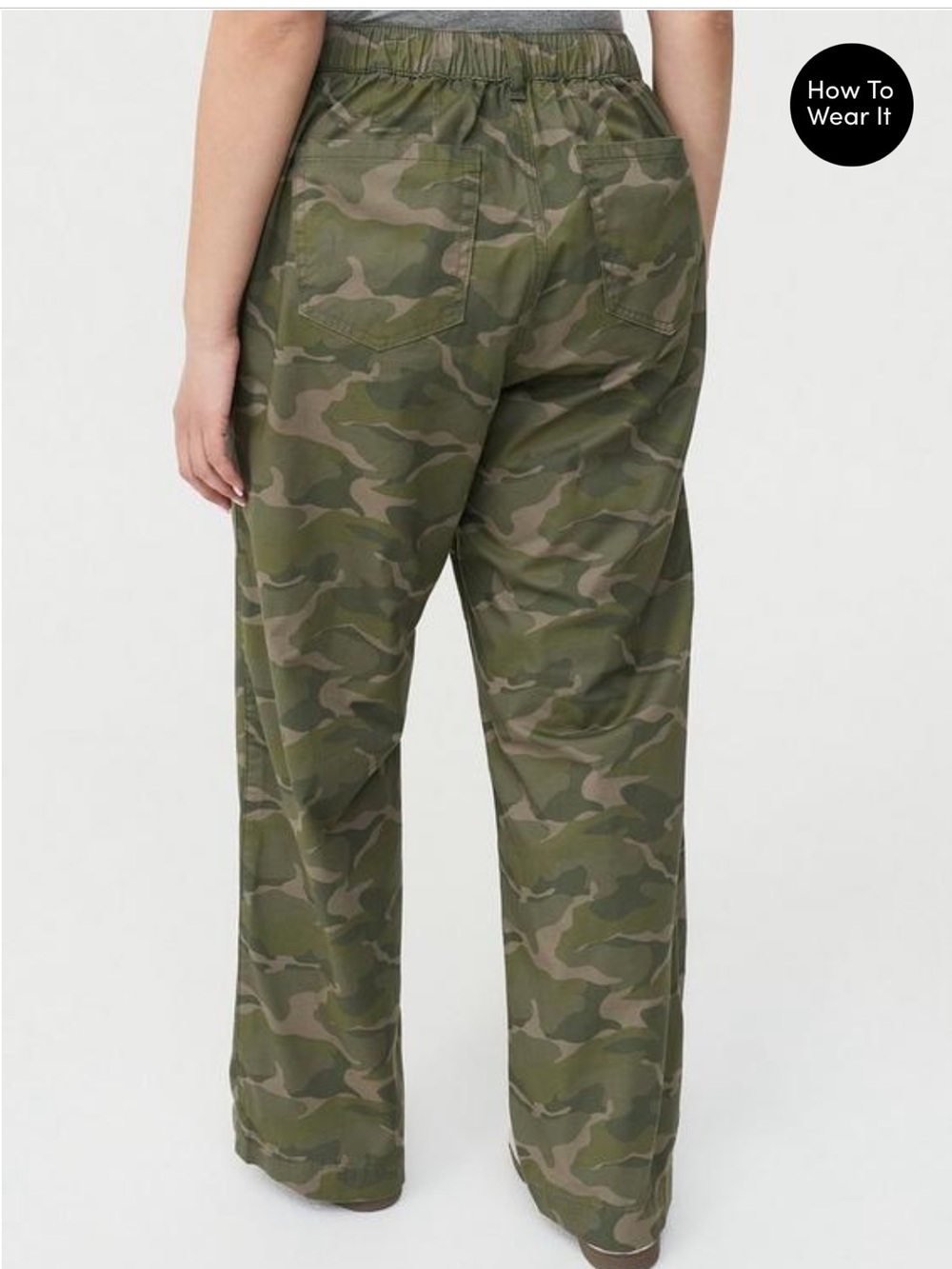 torrid Olive Camo Wide-Leg Drawstring Pants 2T - Picture 3 of 7